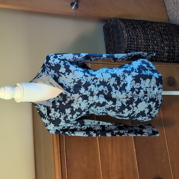 MICHAEL KORS Classic Fit Long Sleeve NAVY TROPICS Button Down - Picture 1 of 12